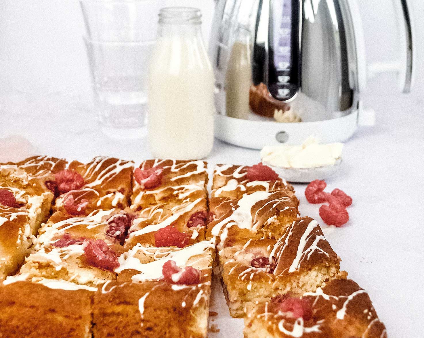 White Chocolate and Raspberry Blondies