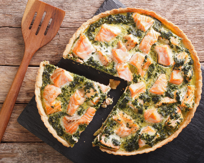 Salmon and Spinach Quiche