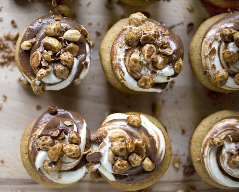 Chocolate Cupcakes with Peanut Butter Frosting